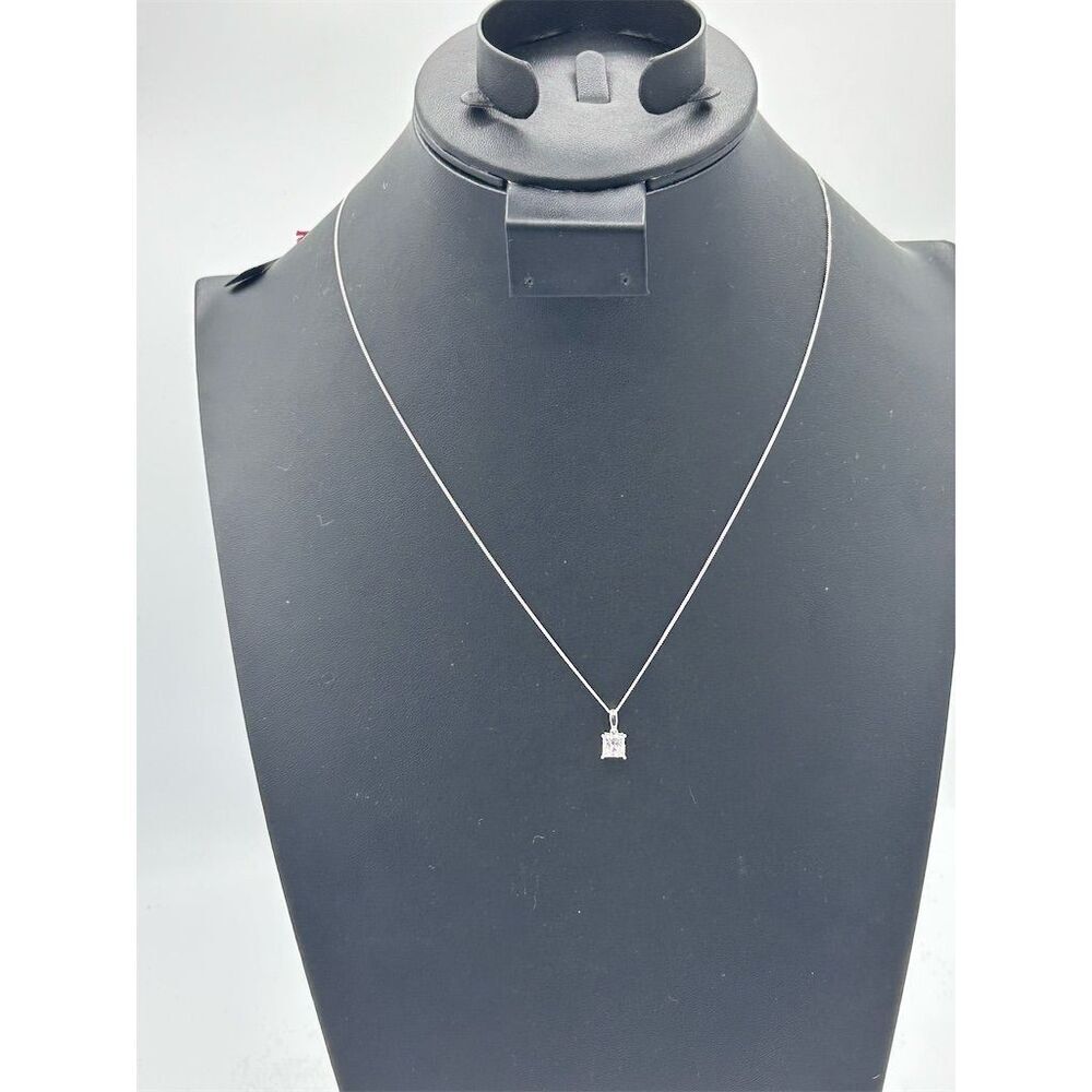 Swarovski Zirconia Solitaire Square Pendant Necklace
